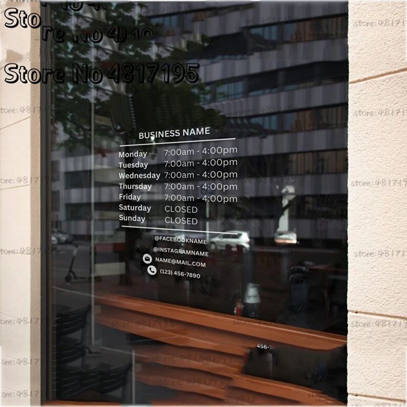 Office Furniture Store - Opening Hours With Custom Business Logo
