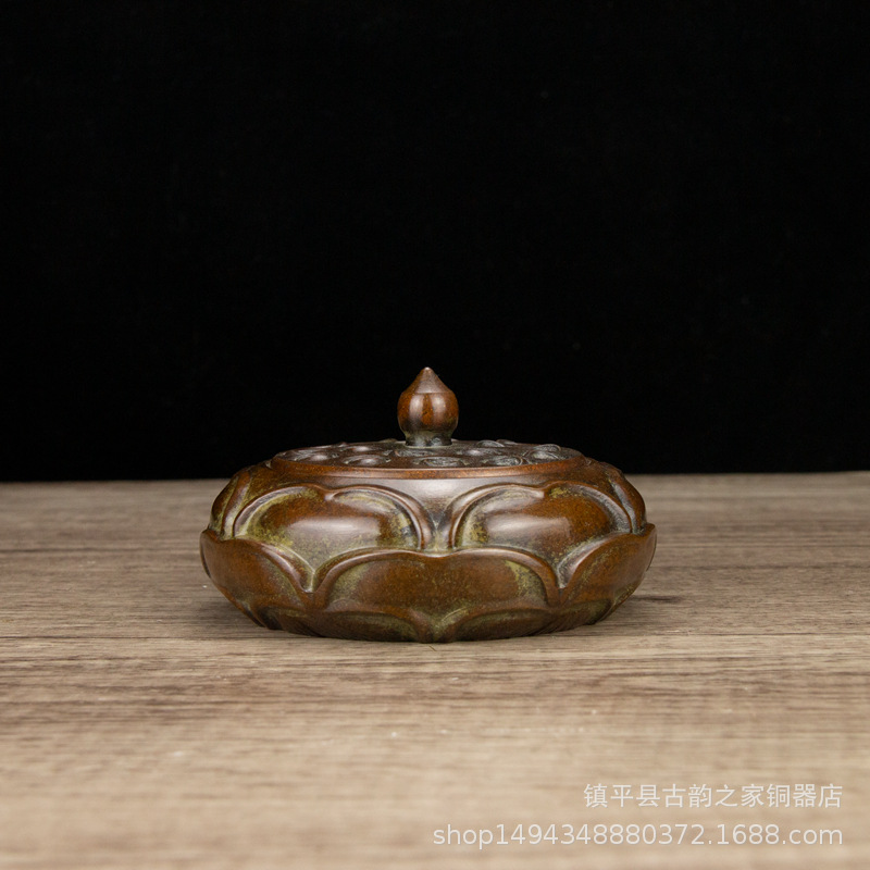 Office Furniture Store - Brass Lotus Leaf Incense Burner Ornament